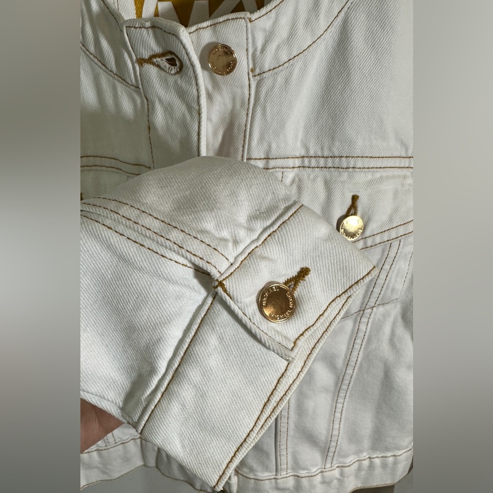 MICHAEL Michael Kors White Denim Jacket Medium - Picture 6 of 8